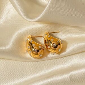 18K Gold Plated chunky TearDrop Earrings
